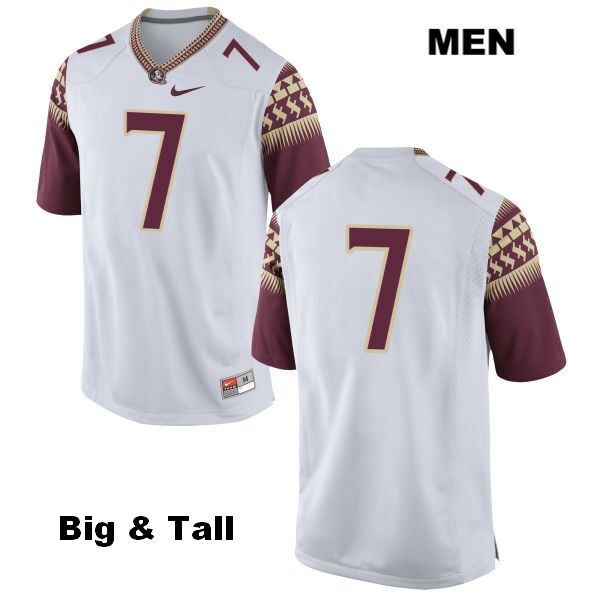 Men's NCAA Nike Florida State Seminoles #7 Ryan Green College Big & Tall No Name White Stitched Authentic Football Jersey XBR0269HT
